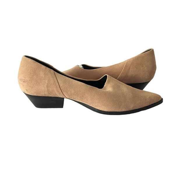 H&M Pink Suede Hooties Vamp Pointed Toe Stacked Heel Shoes Size 8 NEW - Picture 5 of 11